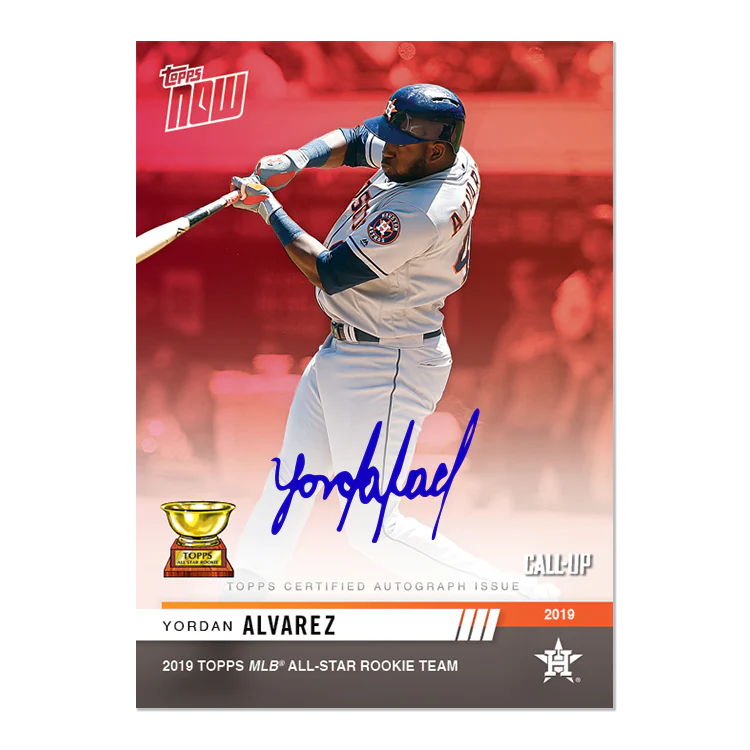 On-Card Auto # to 10 - Yordan Alvarez - MLB TOPPS NOW® Card RC009D