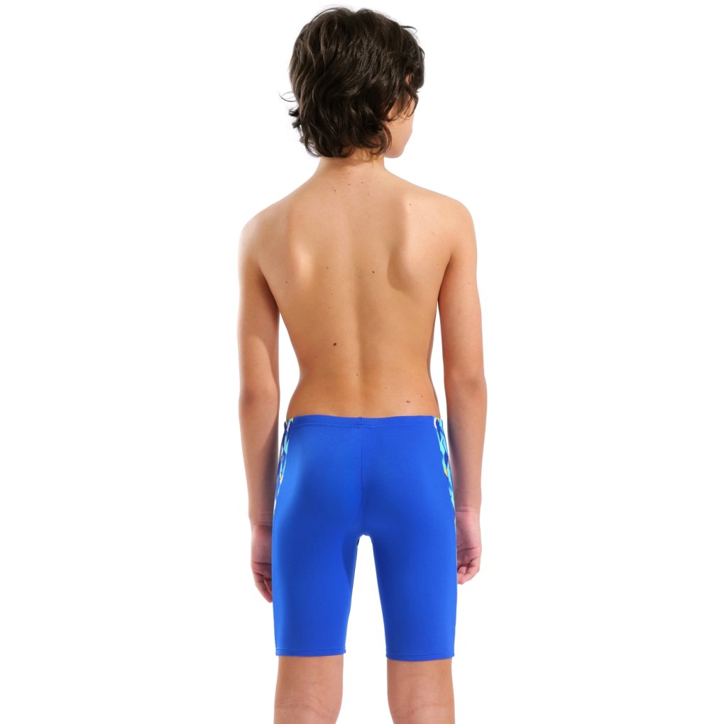 arena Performance Print Swim Jammer Boys - Neon Blue/Yellow Multi