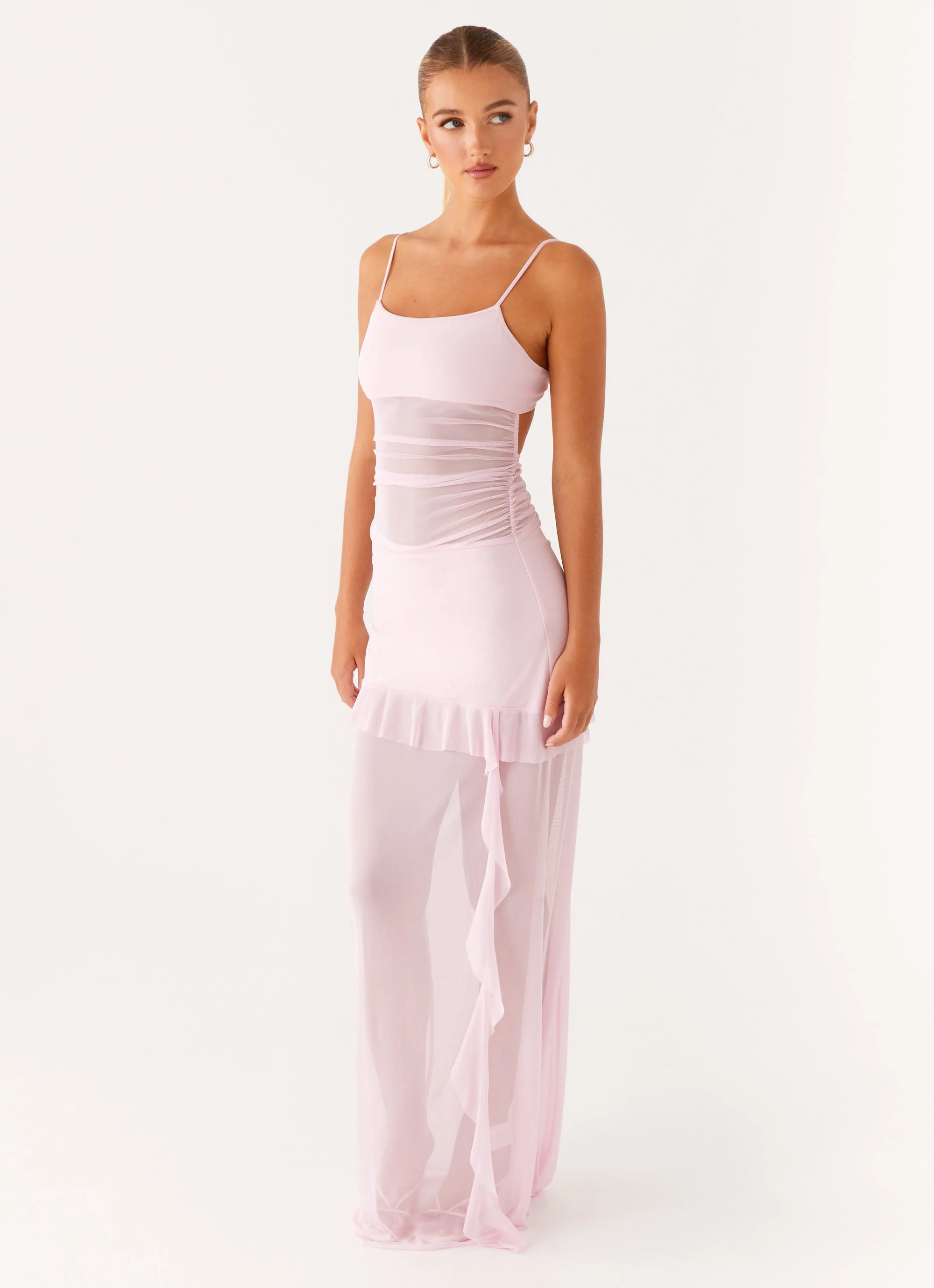 Jenni Ruffle Maxi Dress - Pink