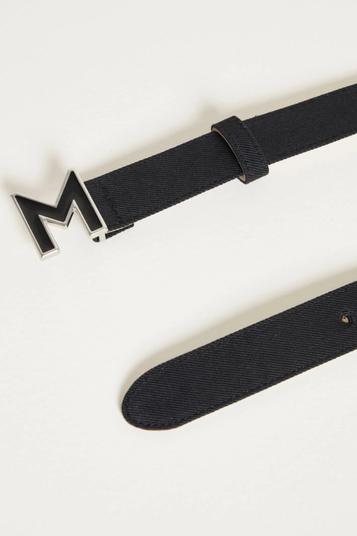 Cotton and linen canvas belt - BLACK