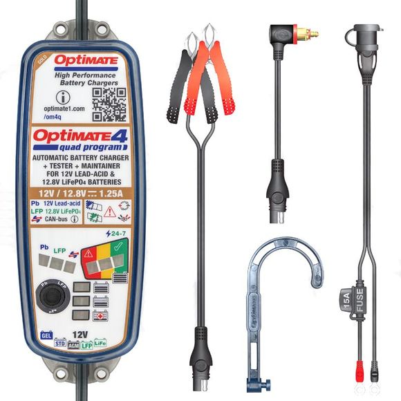 Tecmate OptiMate 4 Quad Program PREMIUM Edition Can Bus Universal Battery ChargerRef: tc0057 / tm630pr
