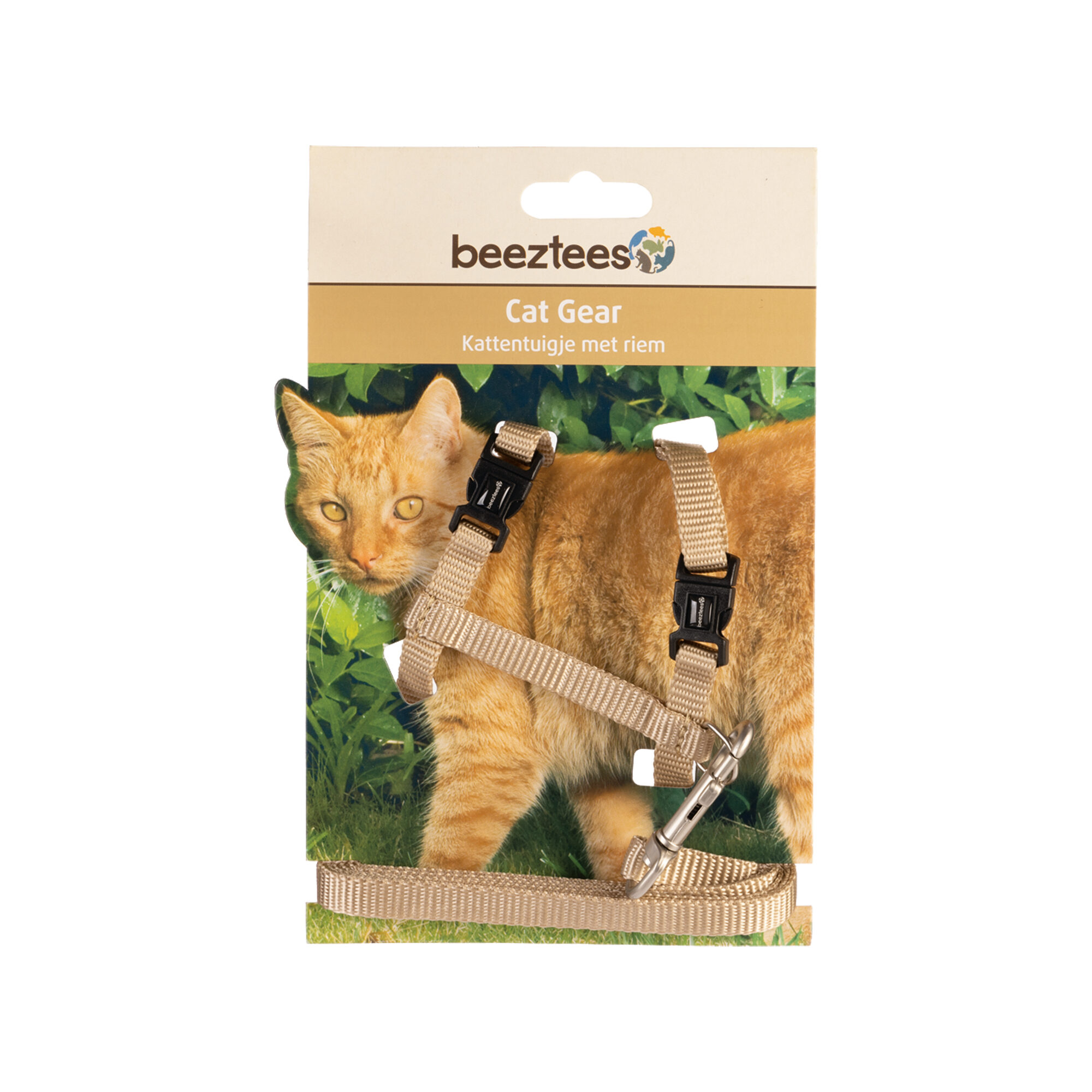 Beeztees Nylon Cat Harness Uni - Beige - 27-45 x 1 cm