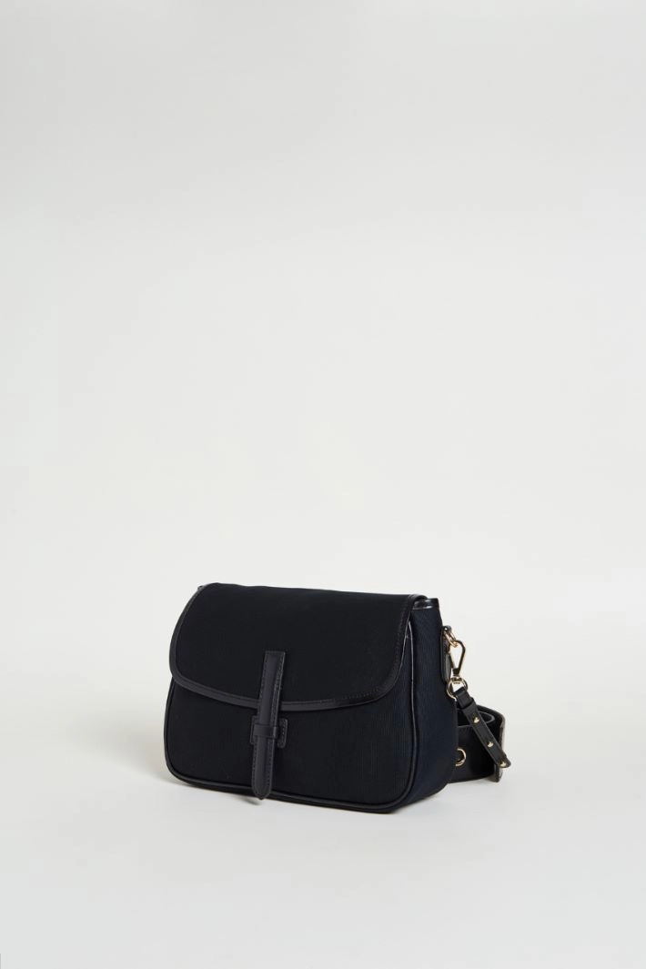 Canvas and leather bag - BLACK