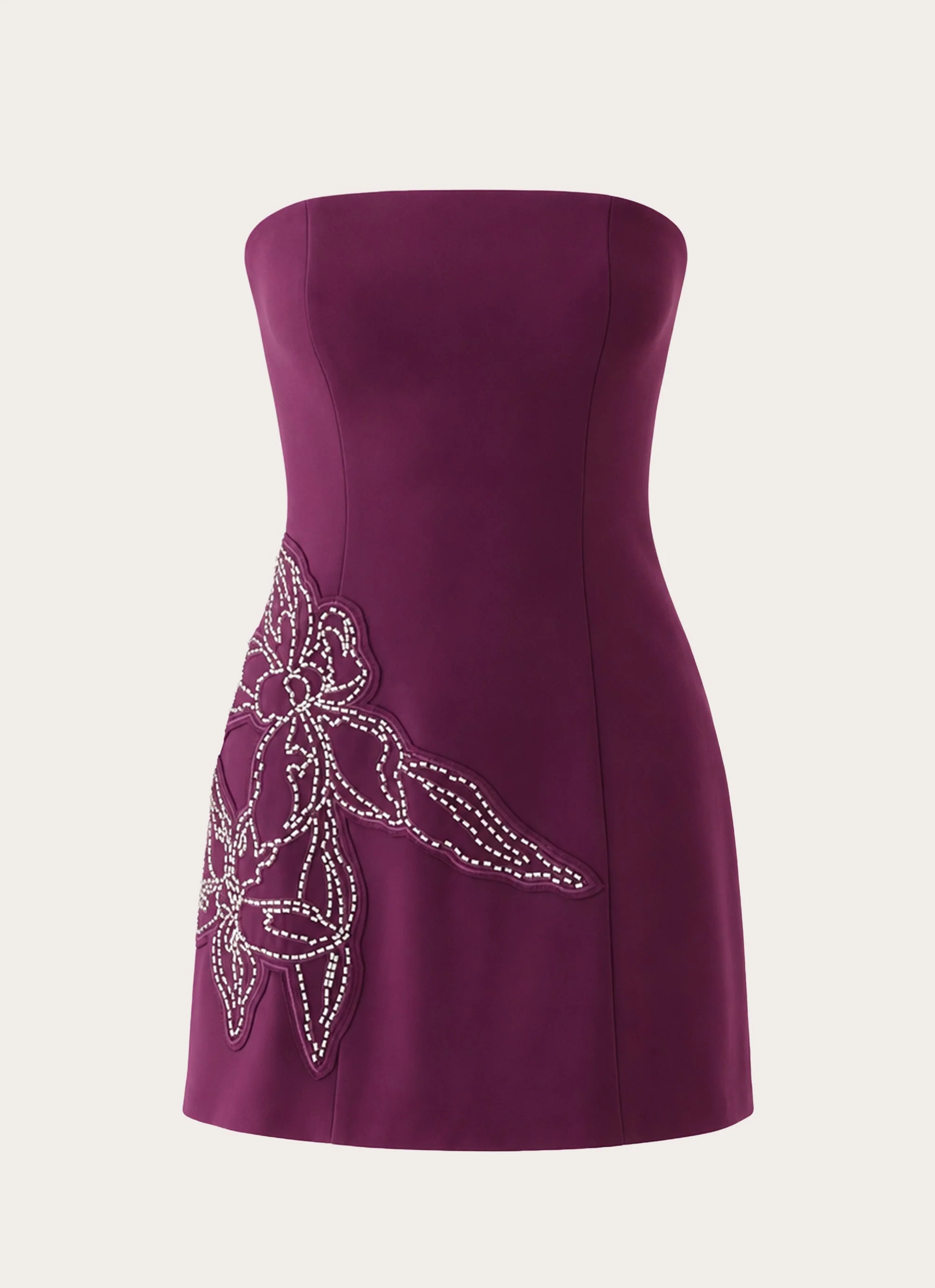Marta Strapless Mini Dress - Eggplant