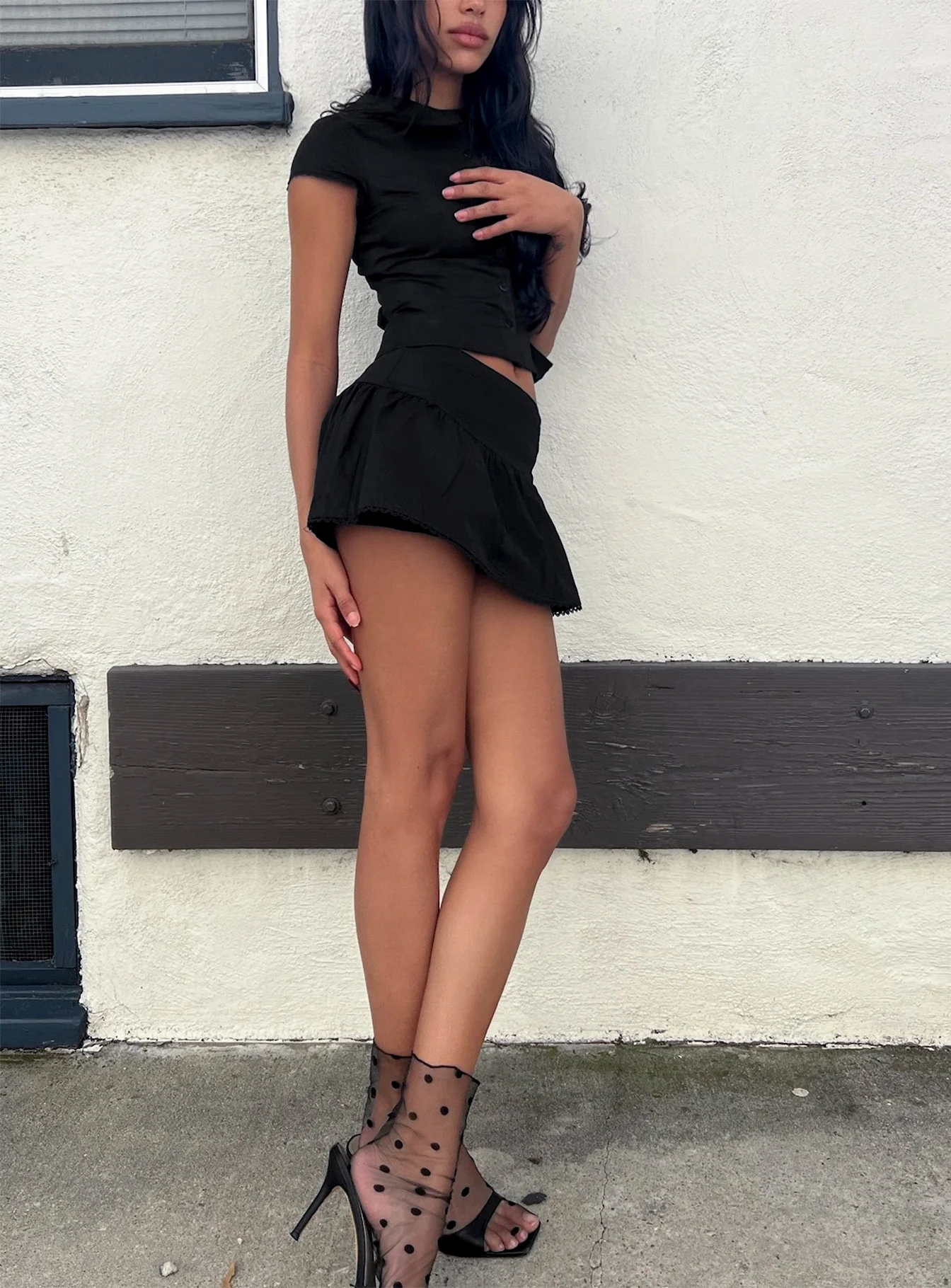 Sweet Treat Button Up Set Black
