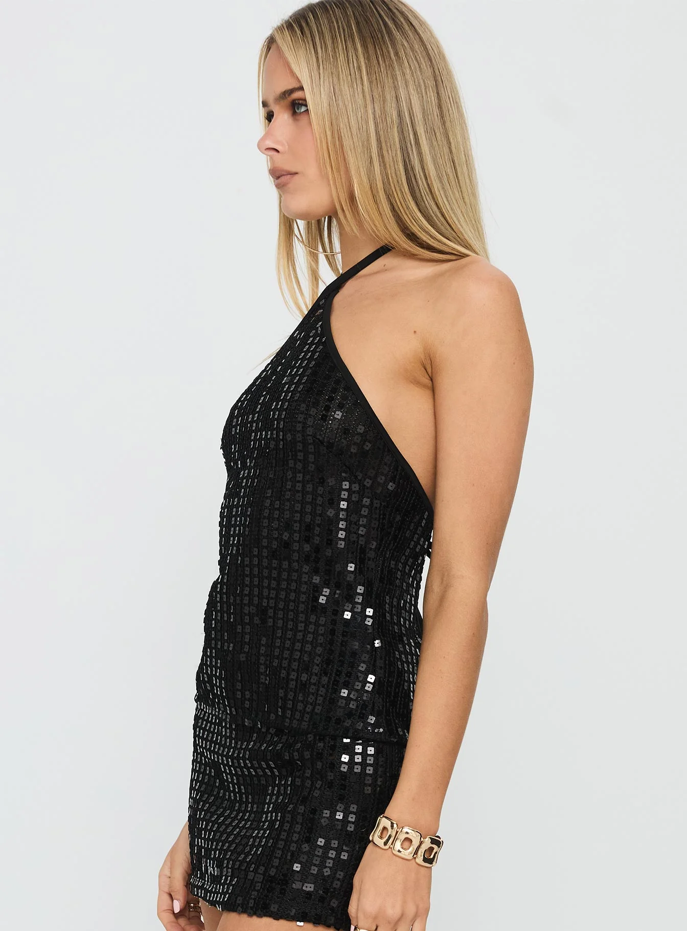 September Sunsets Halter Top Black
