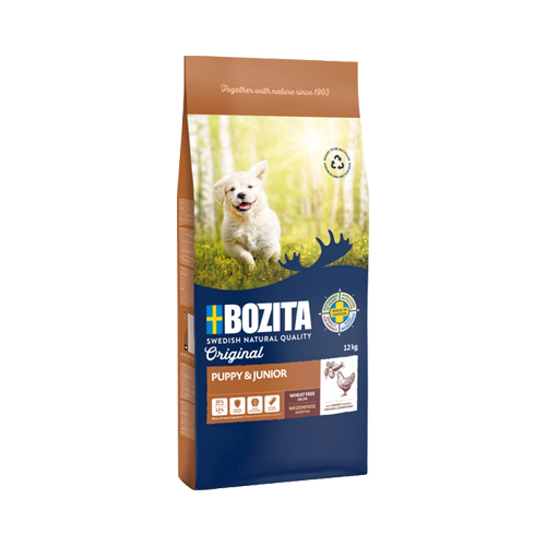 Bozita Puppy & Junior Wheat Free Dog Food - Chicken - 12.5 kg