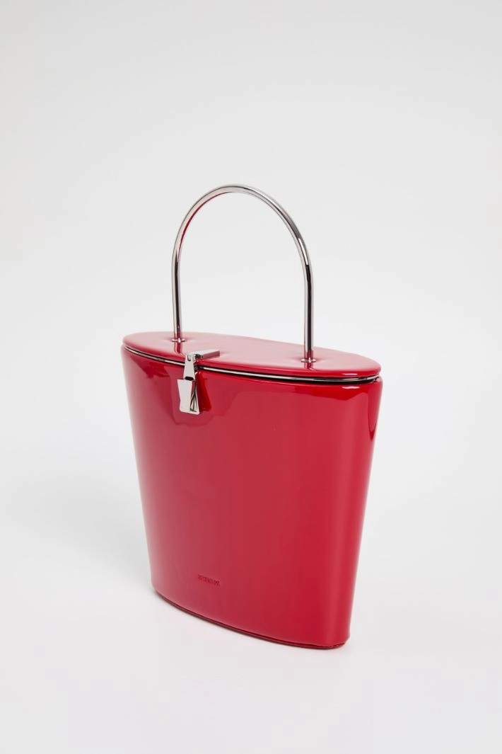 Patent-leather bucket bag - RED