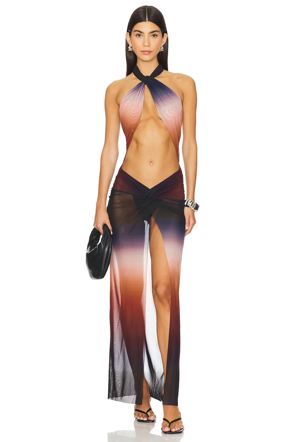 Knotted Halterneck Maxi Dress