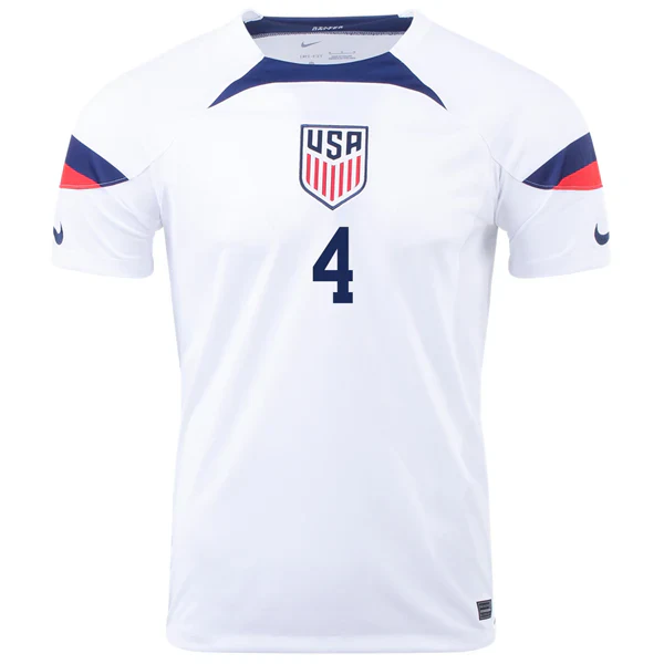 United States Tyler Adams Home Jersey 22/23 (White/Loyal Blue)