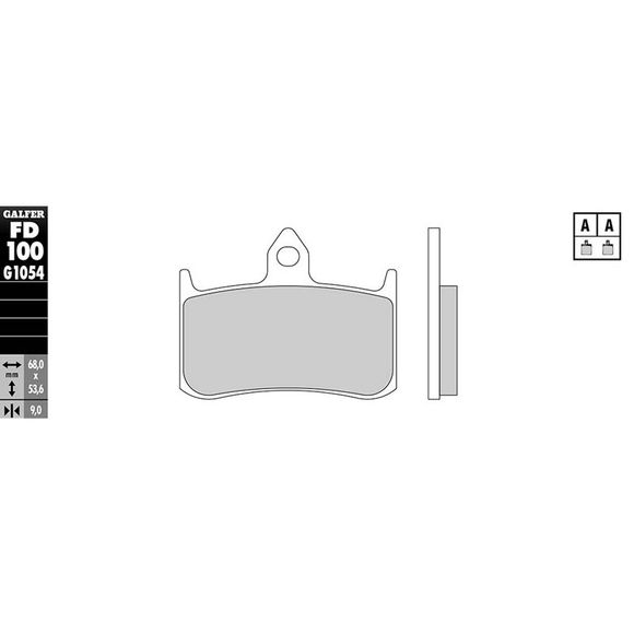 Galfer Organic semi-metallic brake pads - frontRef: FD100G1054