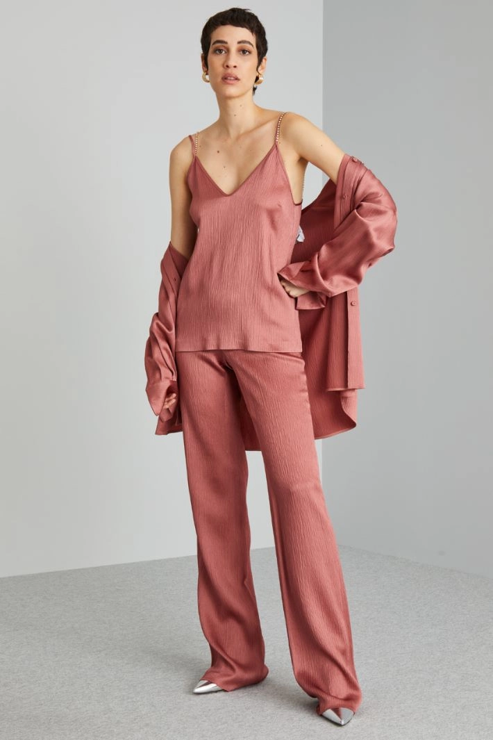 Viscose crepon top - ANTIQUE PINK