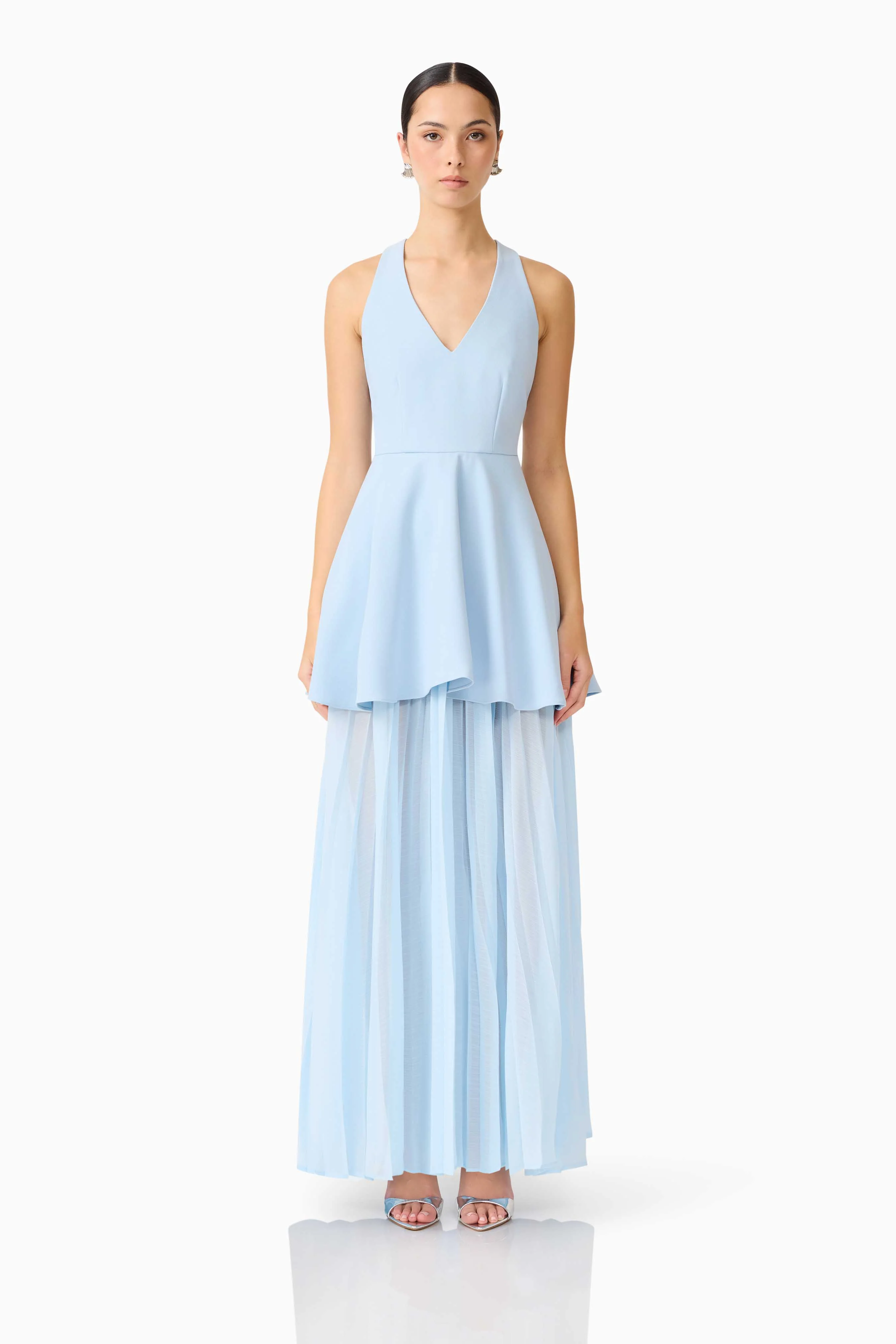 Anaya V-Neck Maxi Dress in Blue