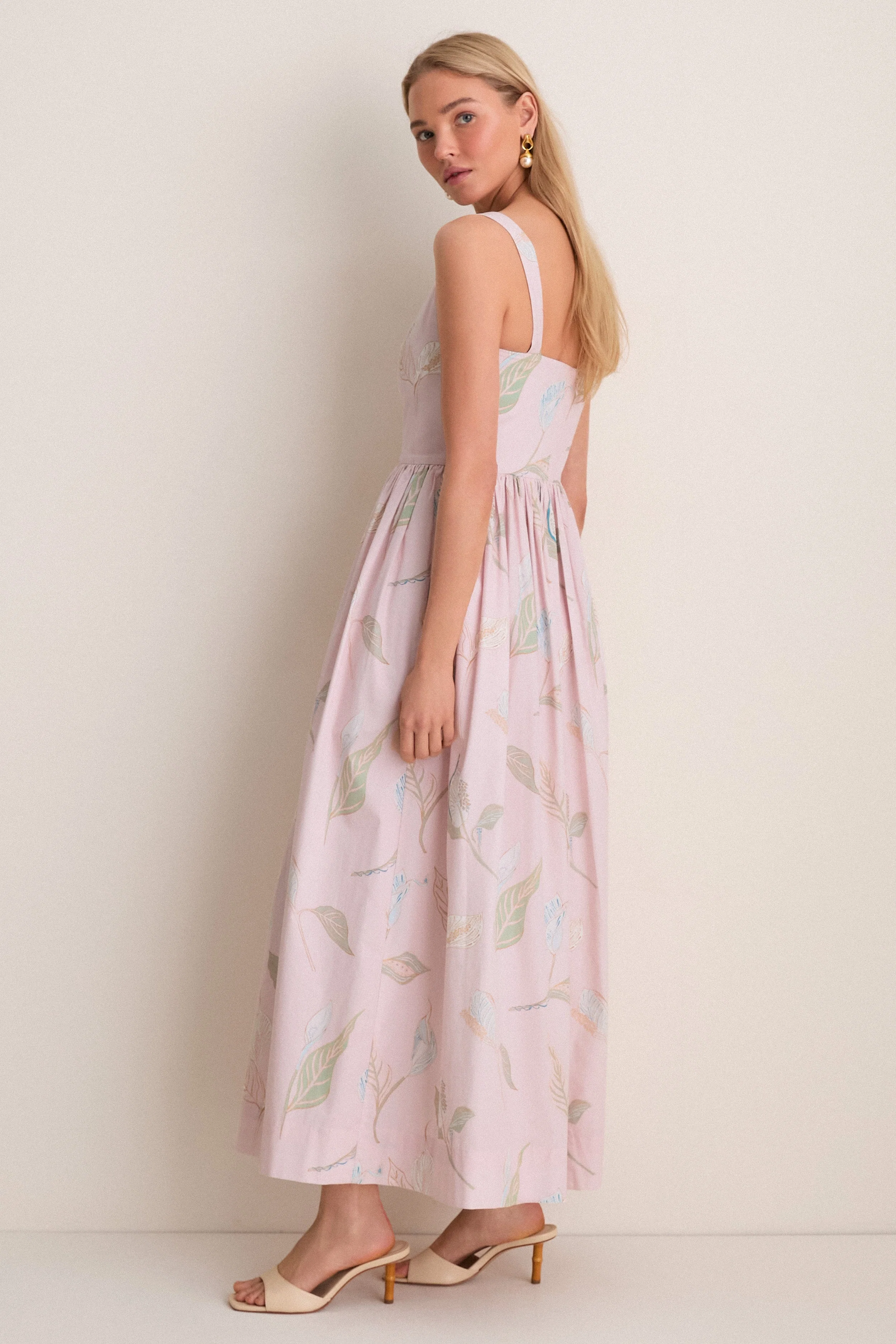 Rose Peace Lily Scoop Neck Dress