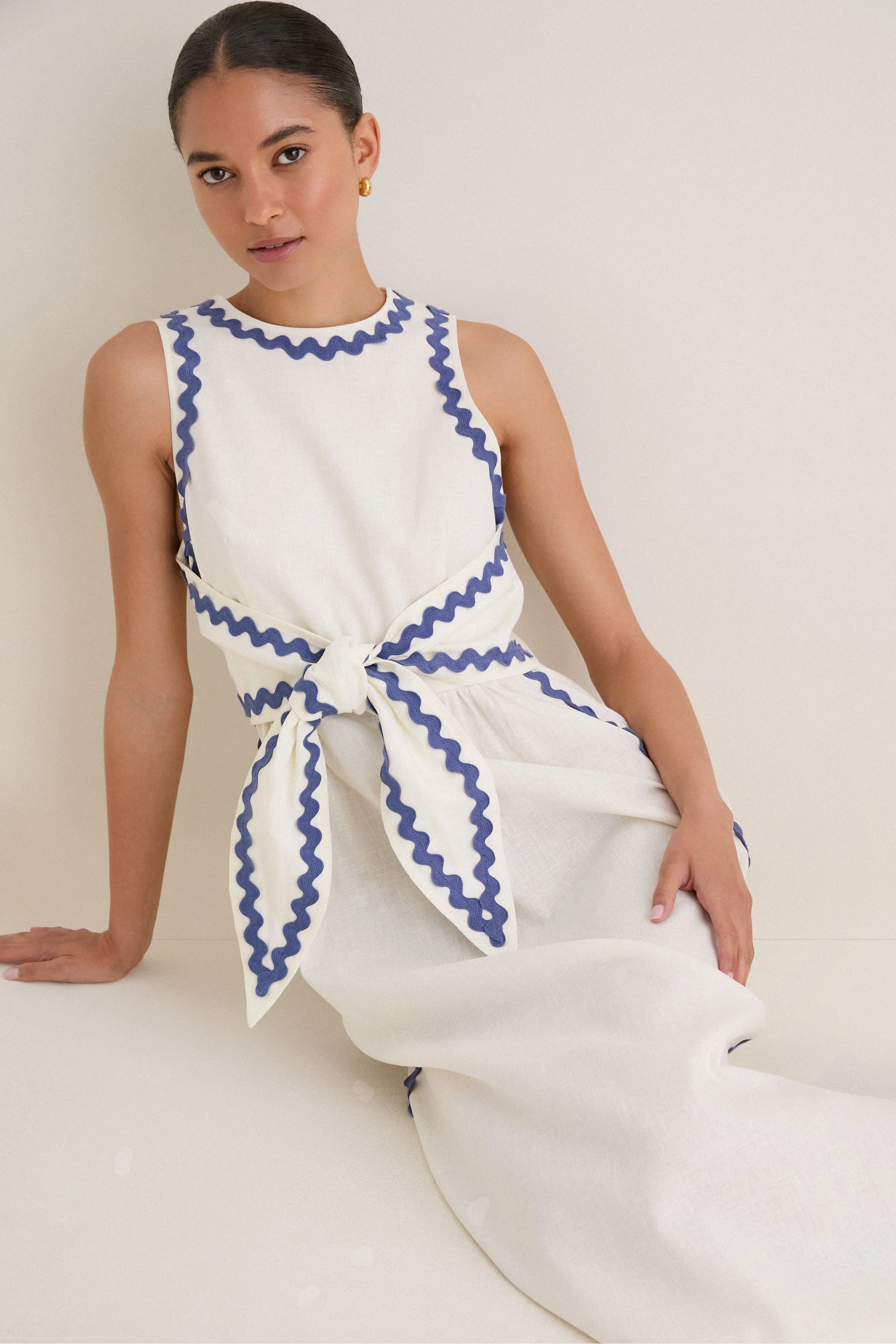 Ivory Ric Rac Tie Brocks Dress