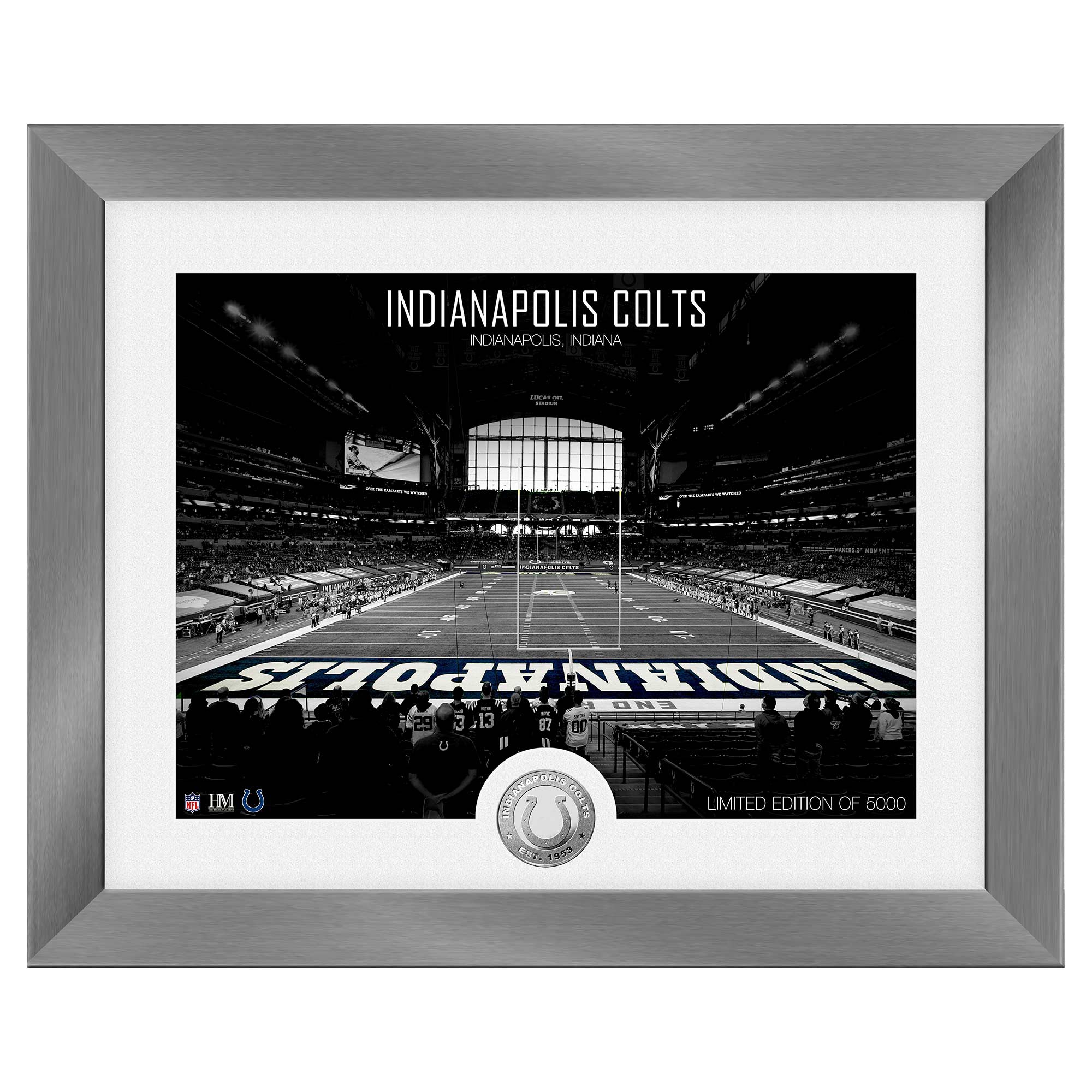Indianapolis Colts Art Deco Stadium Silver Coin Framed NFL Photo