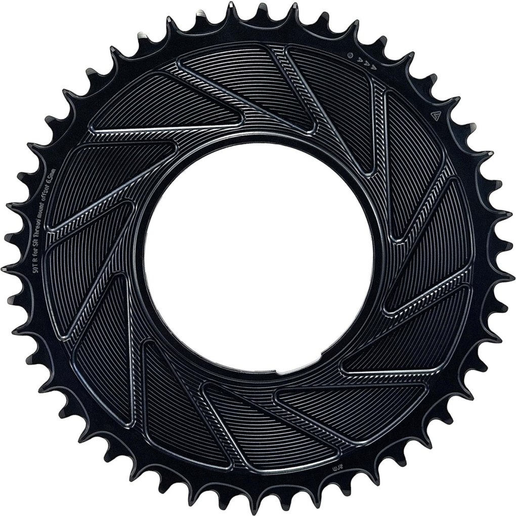 Alugear AERO Chainring - Road/Gravel | Thread Mount | 6.5mm | 1x 11/12/13s | round - black