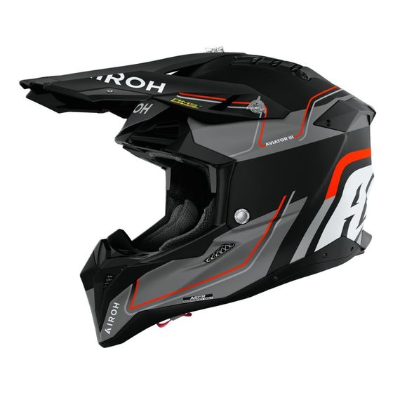 Airoh AVIATOR 3 cross helmet - LEADER 2026 - Orange / BlackRef: AR1529