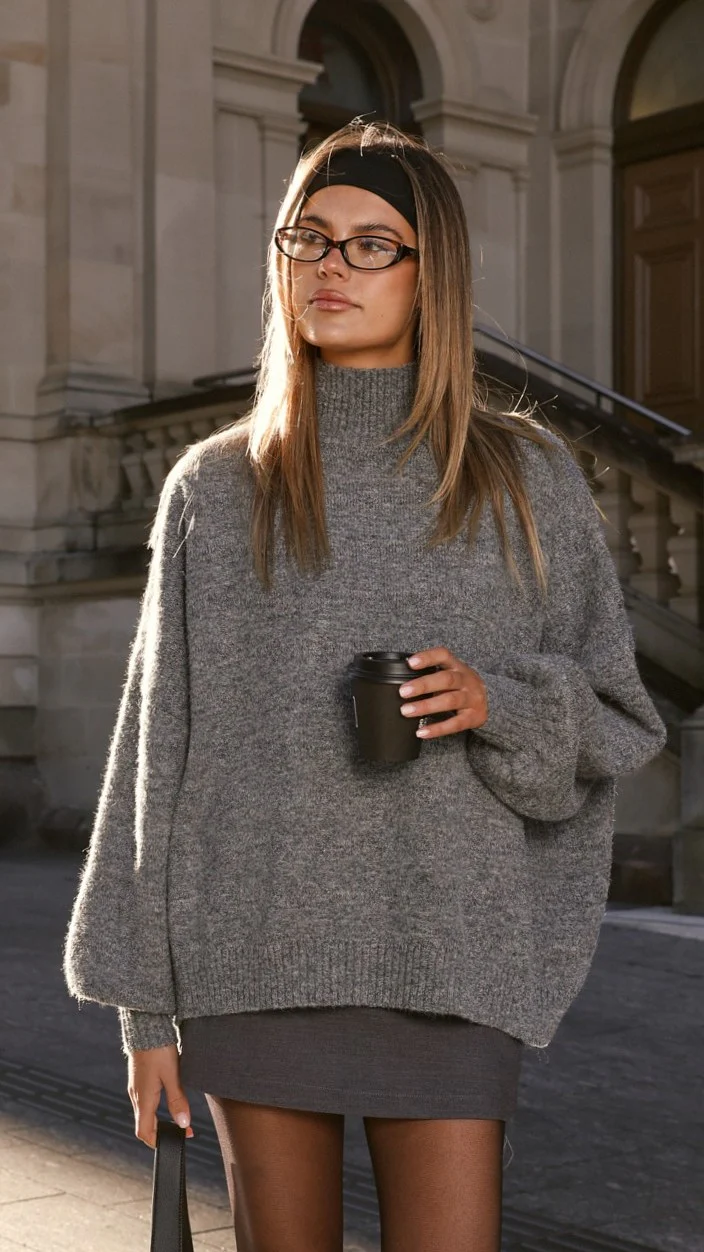 Harita Knitted Sweater - Grey