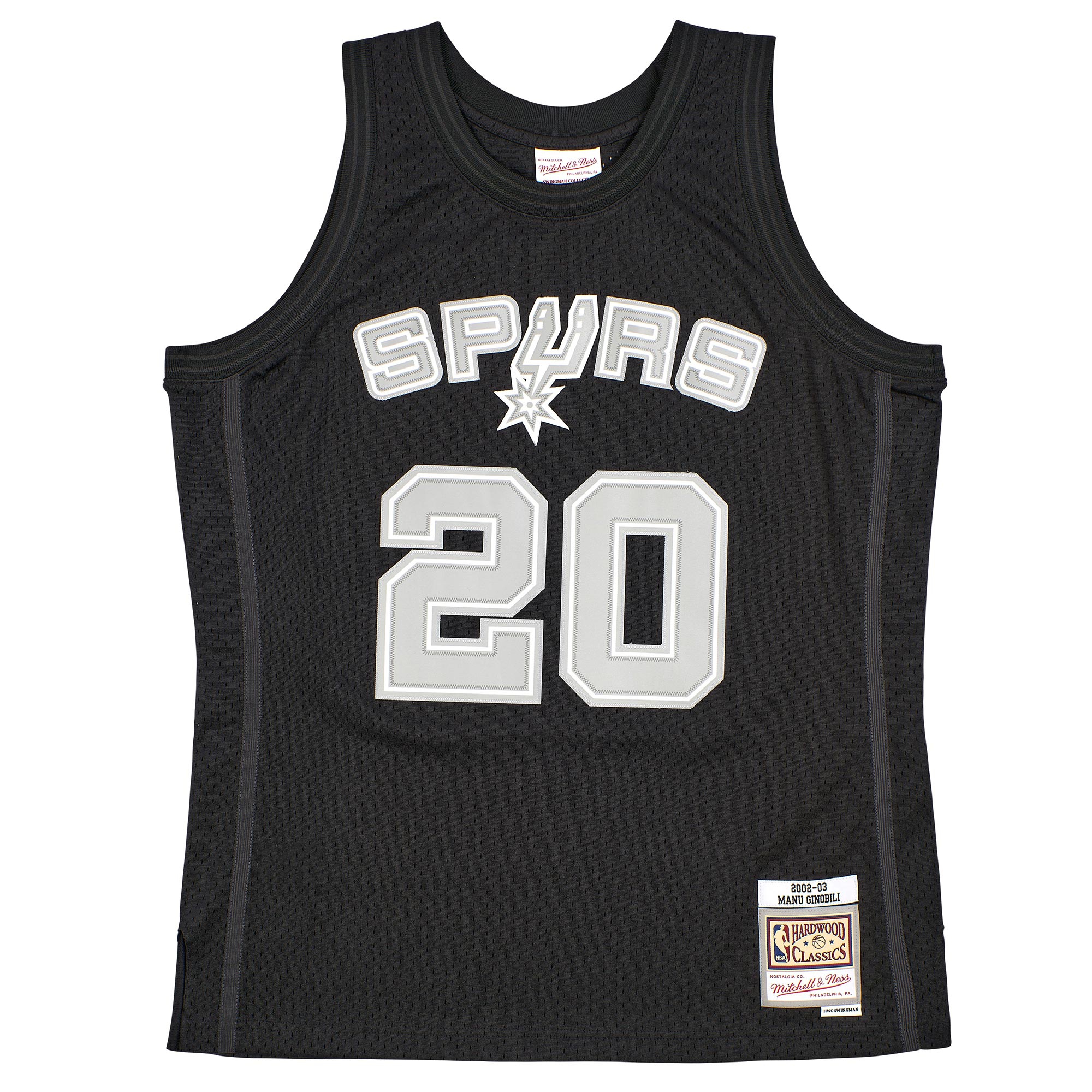 Manu Ginobili #20 San Antonio Spurs Black Mitchell & Ness Swingman NBA Jersey