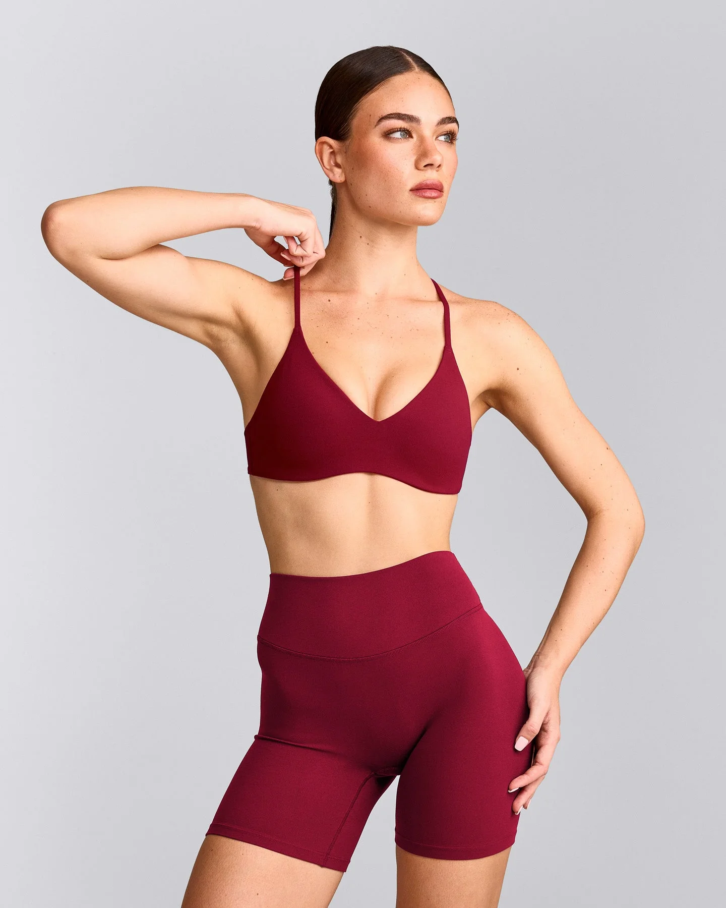 EasyLift™ Ultra Minimal Bralette with Grey Logo | Ruby Red
