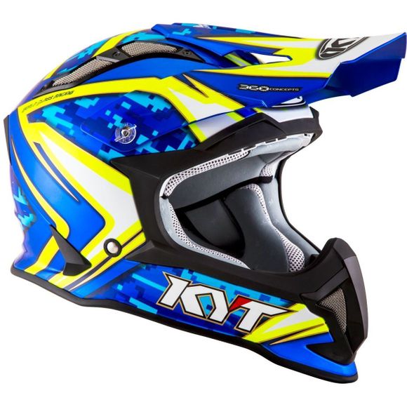 KYT STRIKE EAGLE cross helmet - REEF - BLUE YELLOW FLUO 2021 - Blue / YellowRef: KYT0030