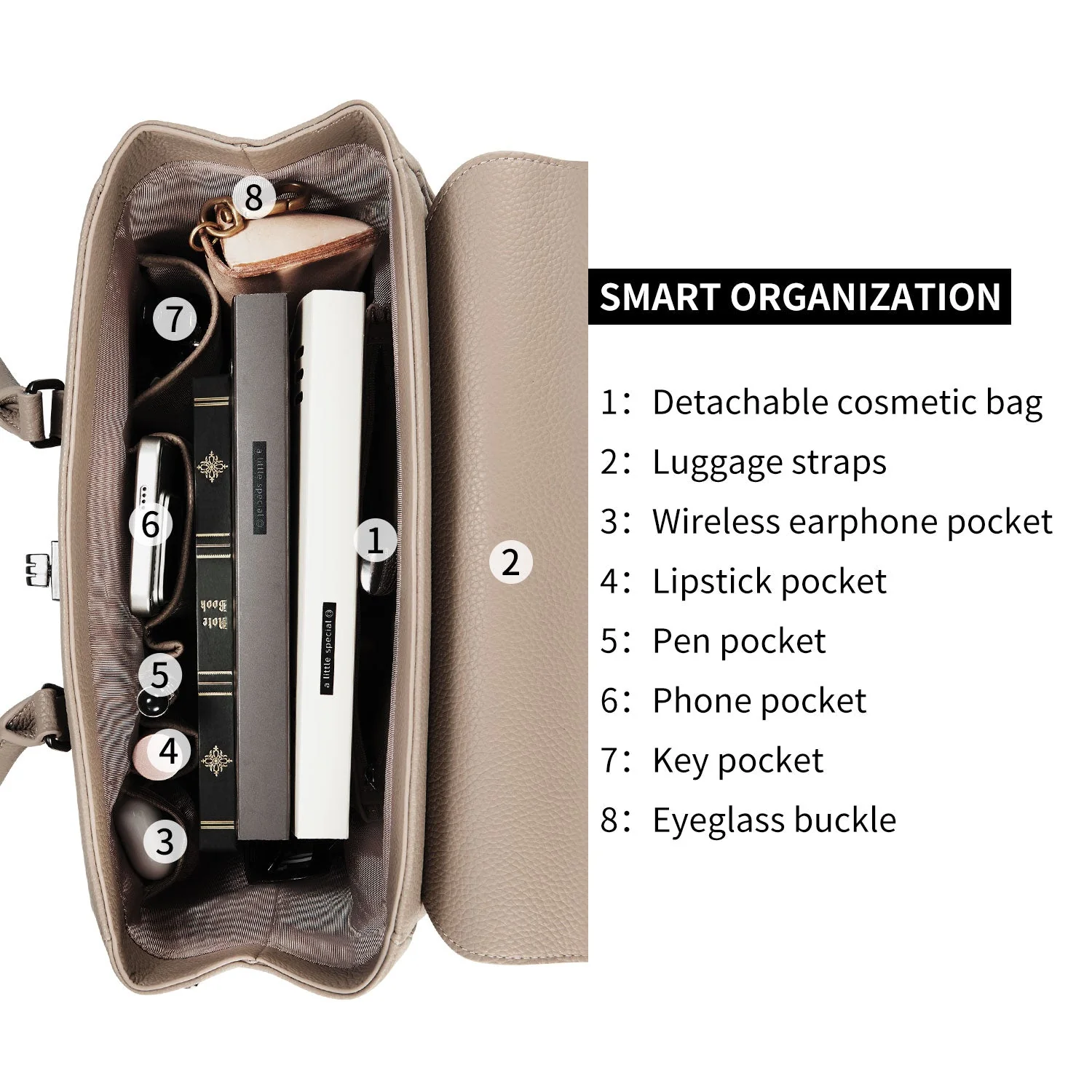 Business & Laptop Handbag Jolene Small Beige