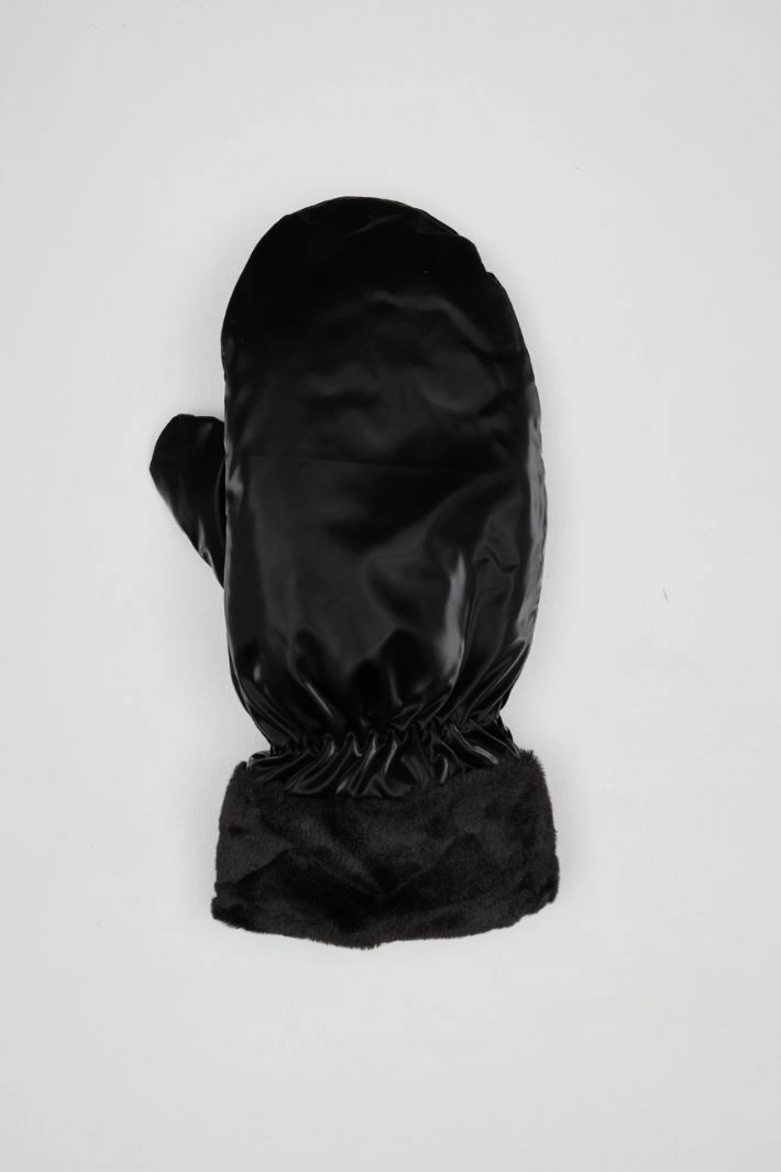 Technical satin mittens - BLACK
