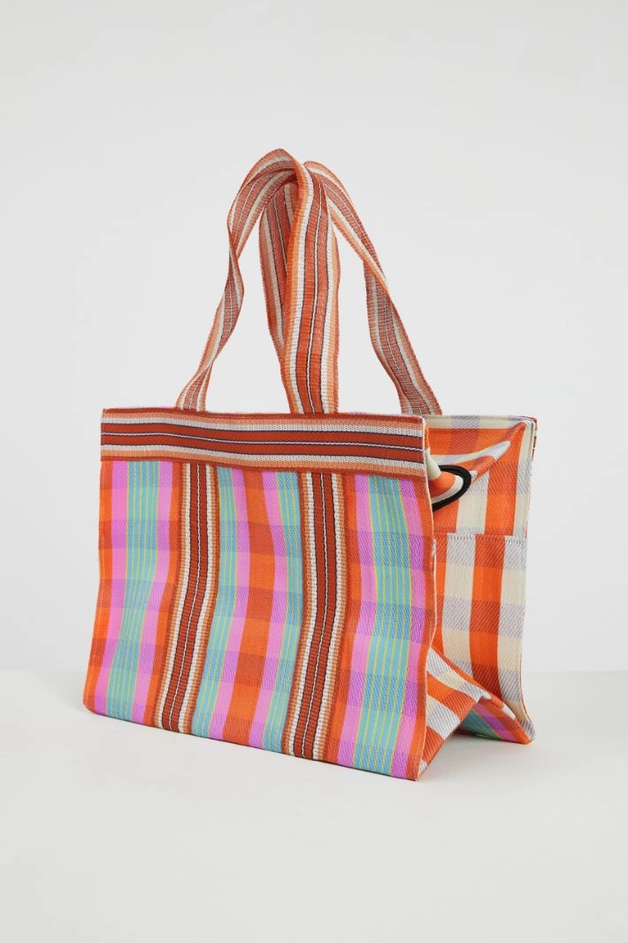Mesh maxi shopper bag - PINK SEAWATER ORANGE