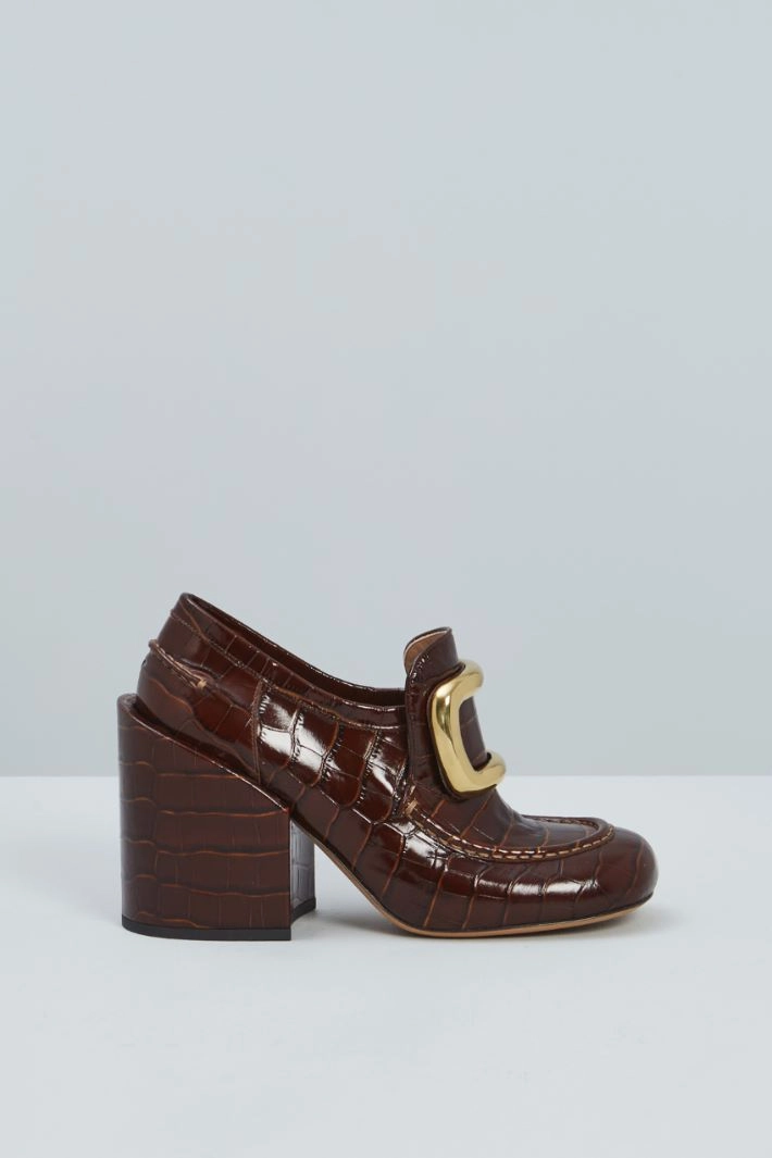 Loafer with heel - CHOCOLATE GOLD
