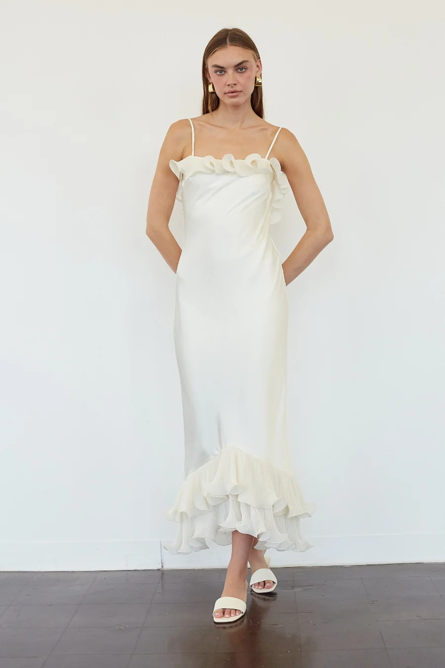 Melanie Ruffle Midi Dress
