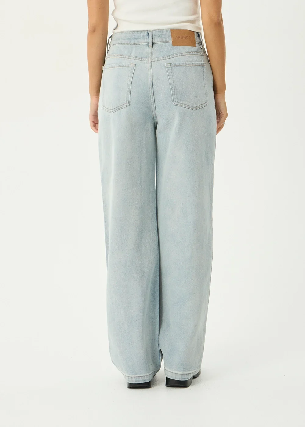 AFENDS Womens Bella - Denim Wide Leg Jean - Stone Blue