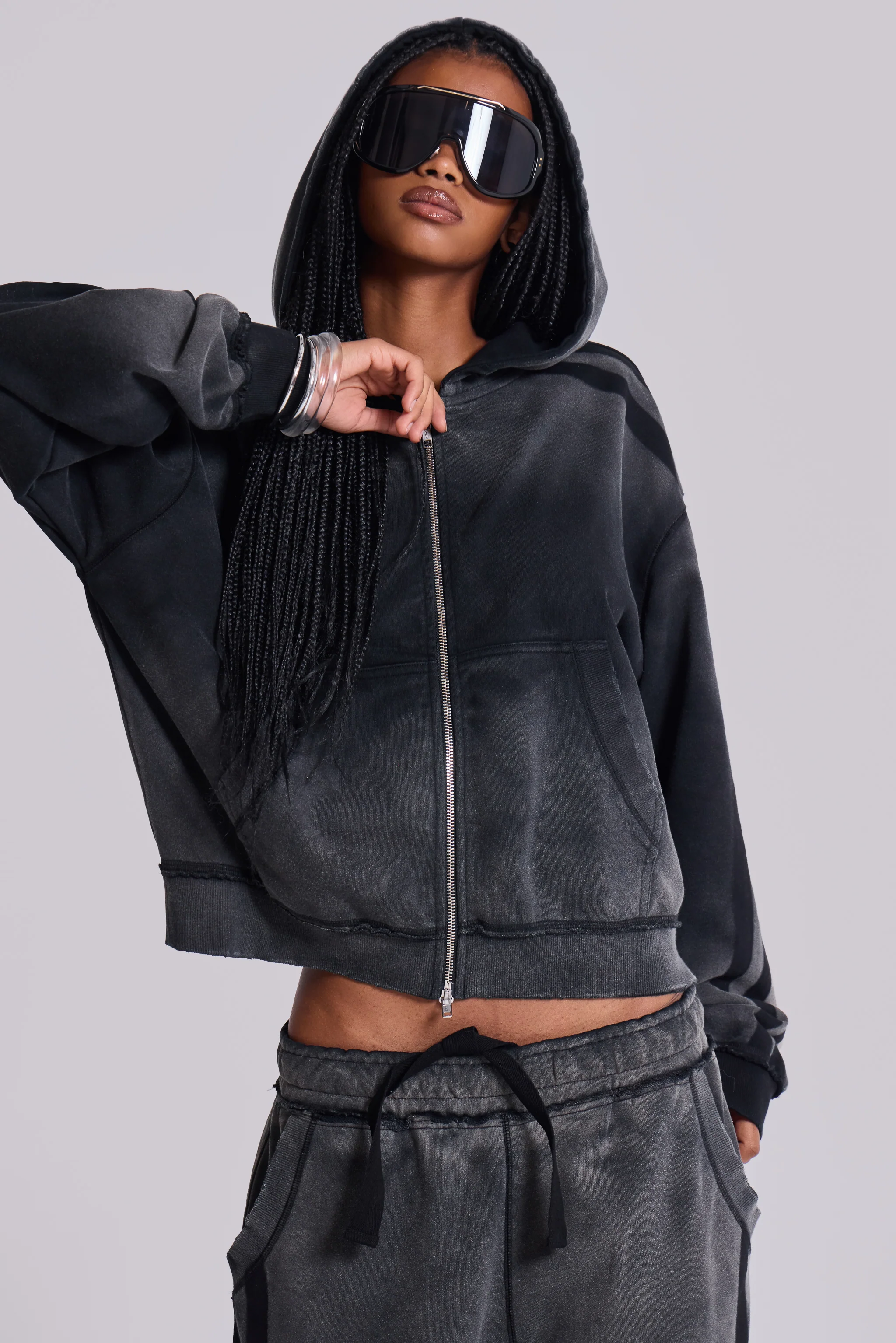 Grey Sporty Baggy Monster Hoodie
