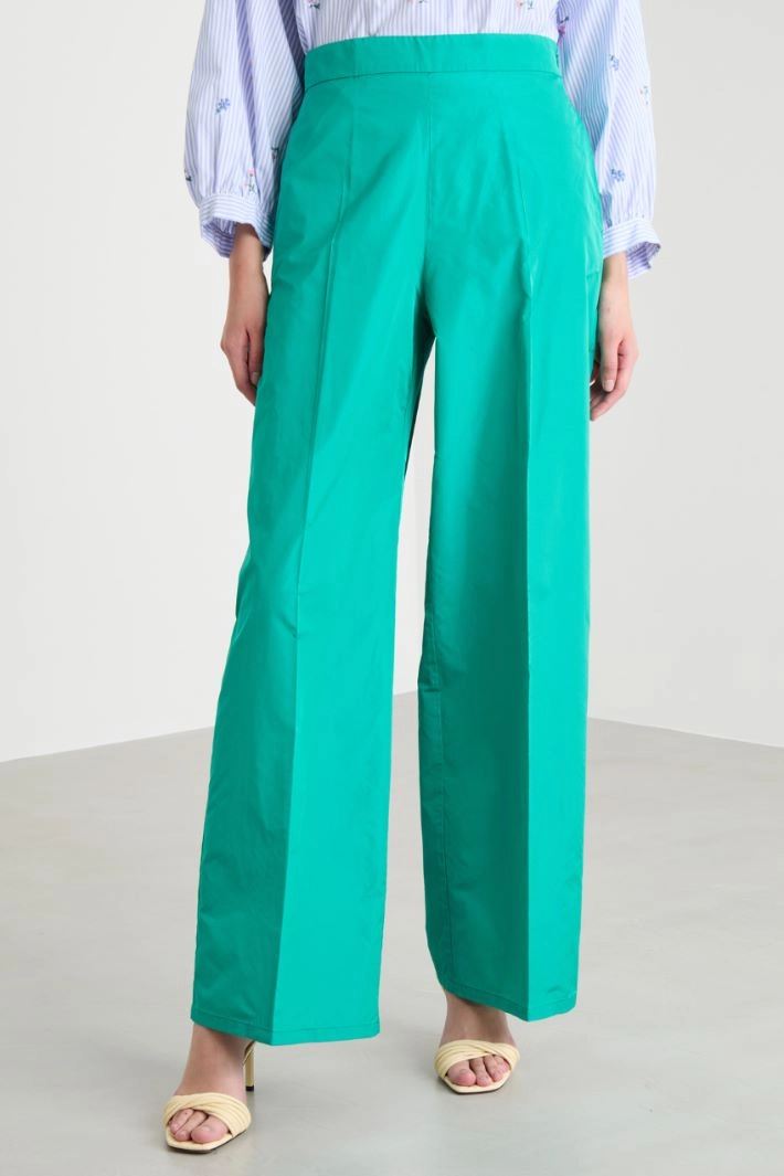 Taffeta palazzo trousers - GREEN