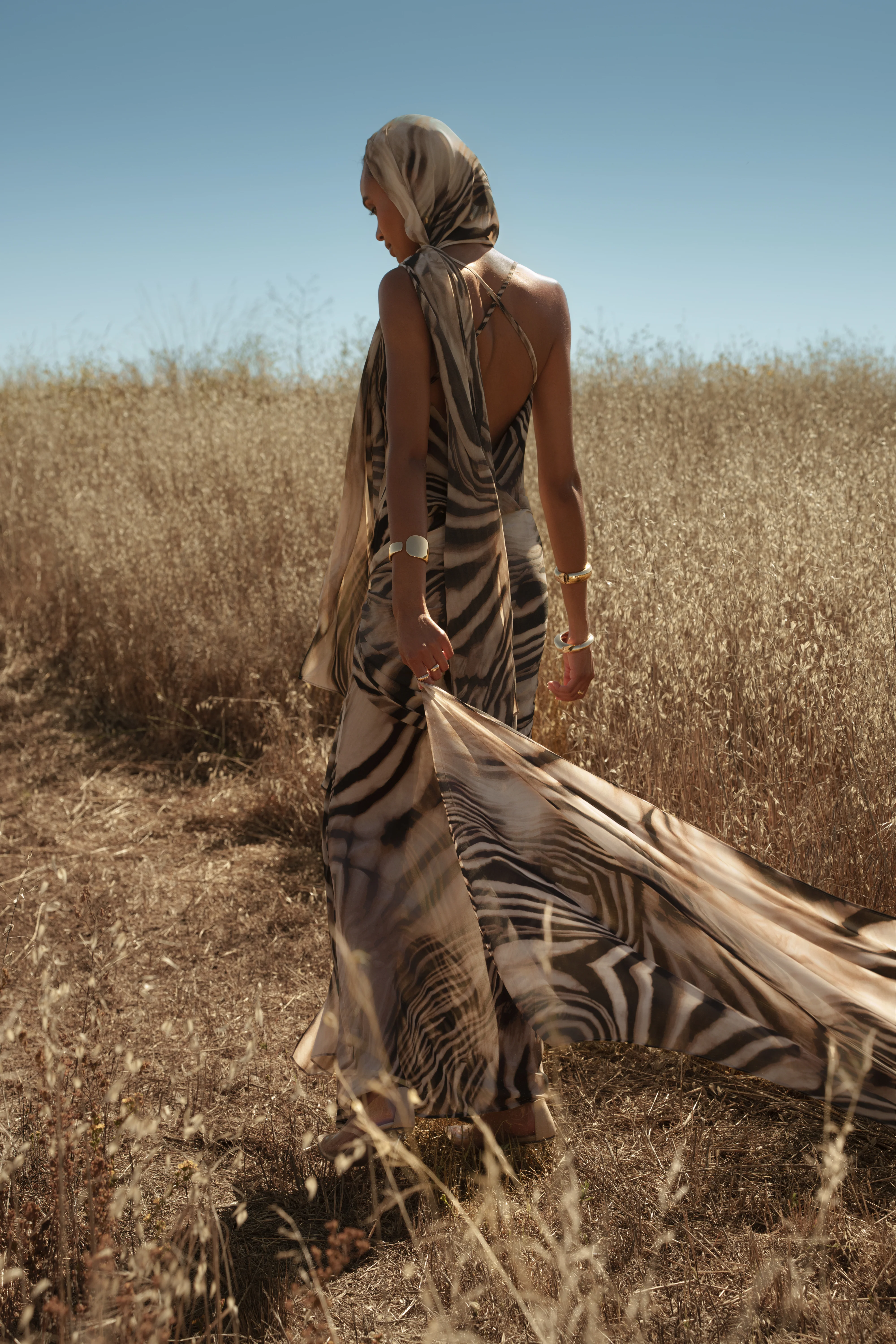 Brown Zebra Print Shadow Safari Scarf