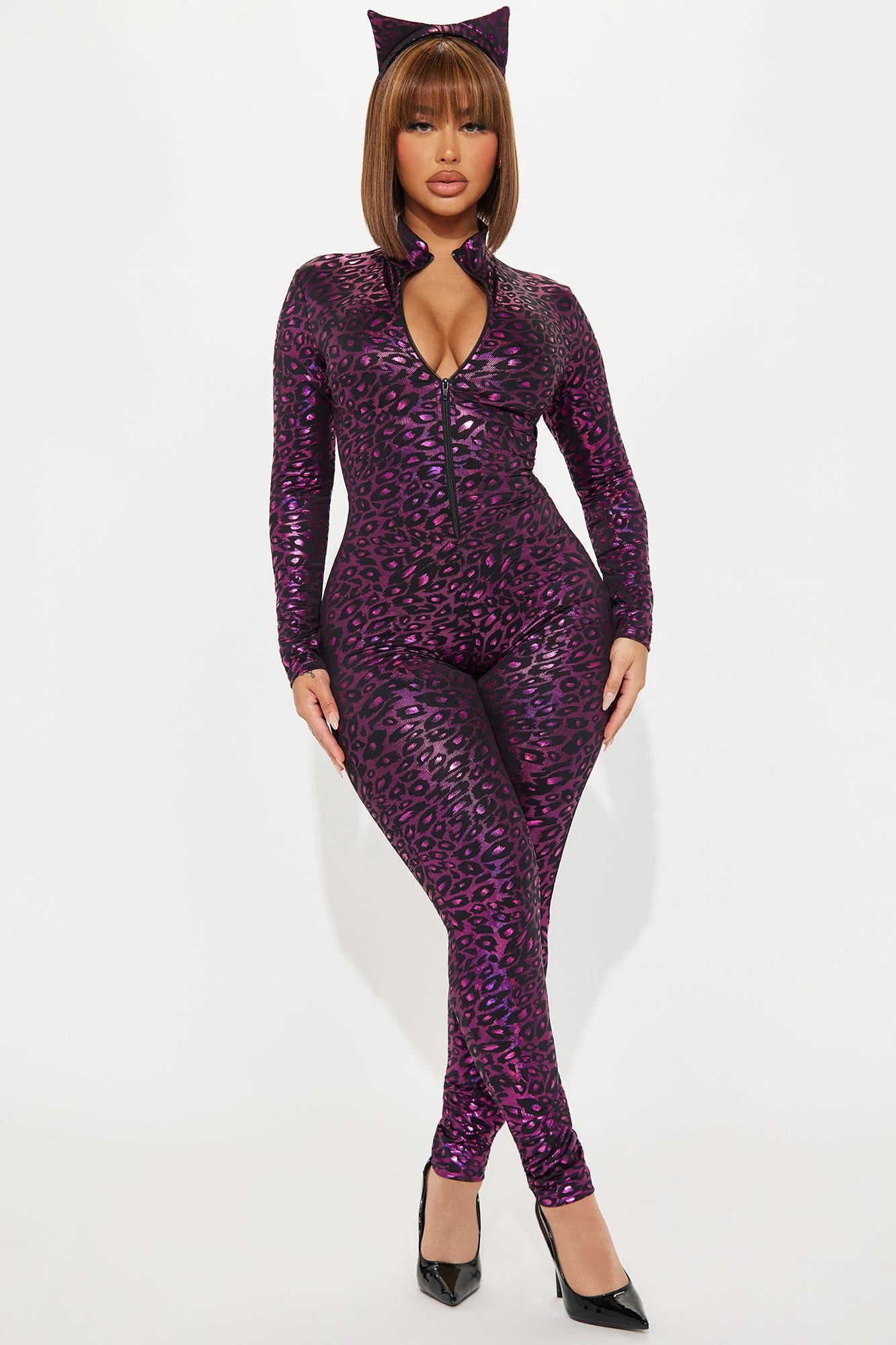 On The Wild Side Leopard 2 Piece Costume Set - Pink/combo