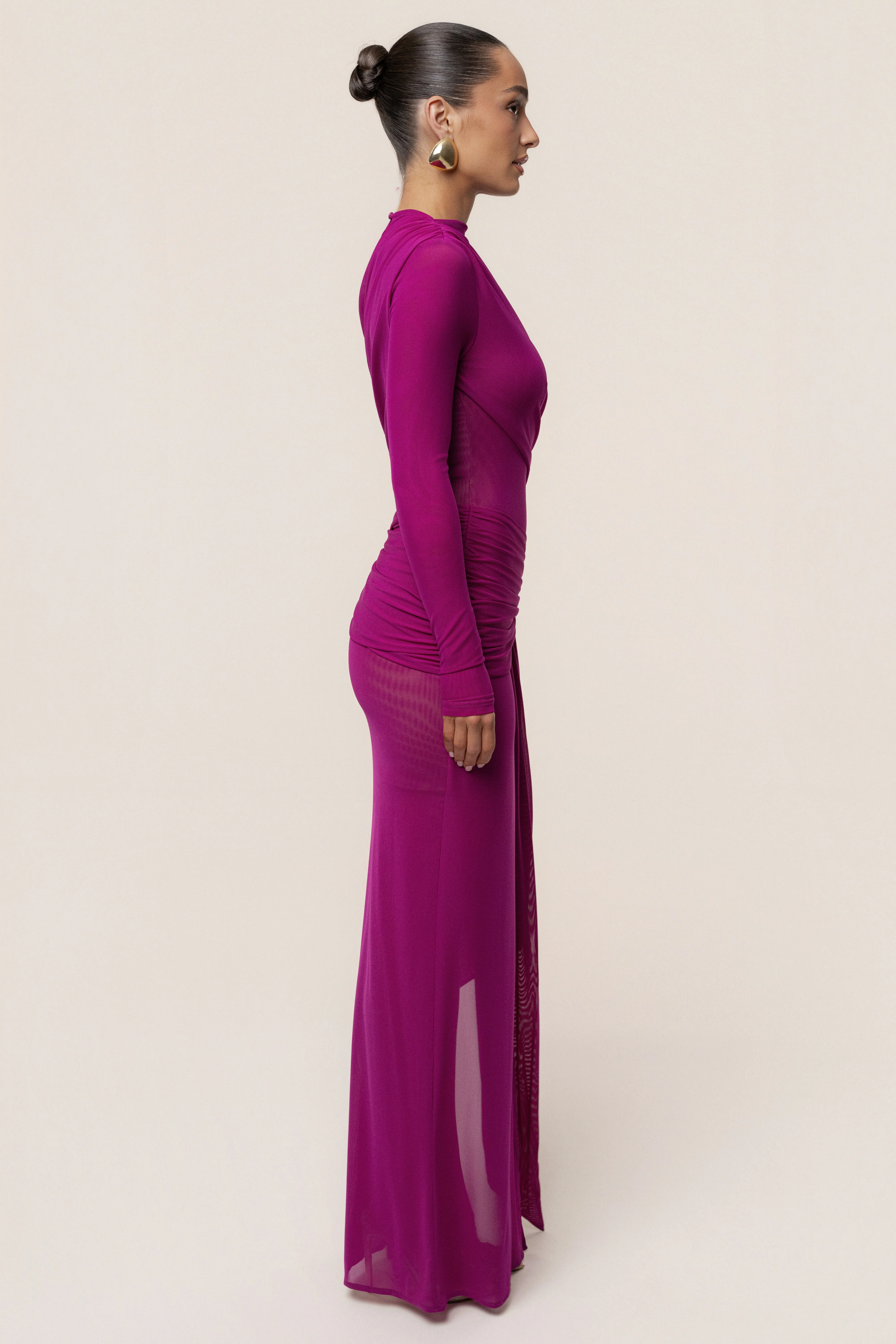Purple Heatwave Mesh Maxi Dress