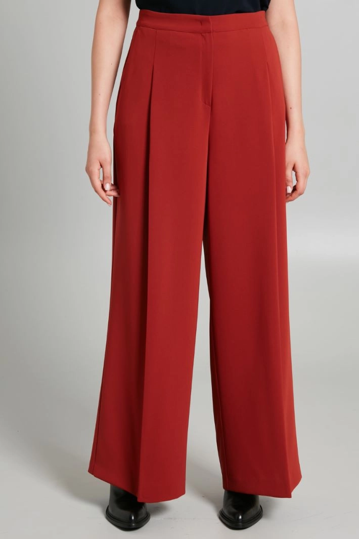 Cady palazzo trousers - BRICK