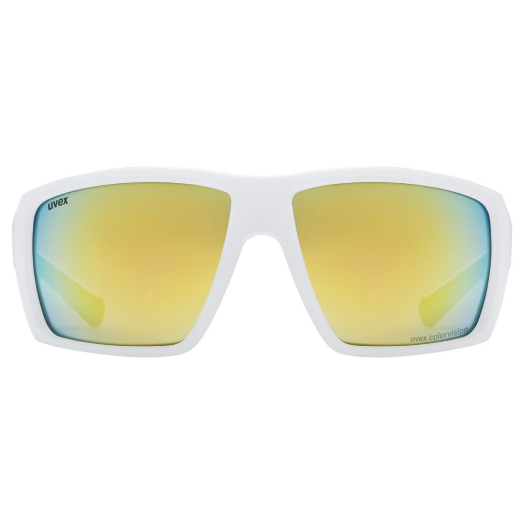 Uvex mtn venture CV Glasses - white matt/mirror yellow colorvision