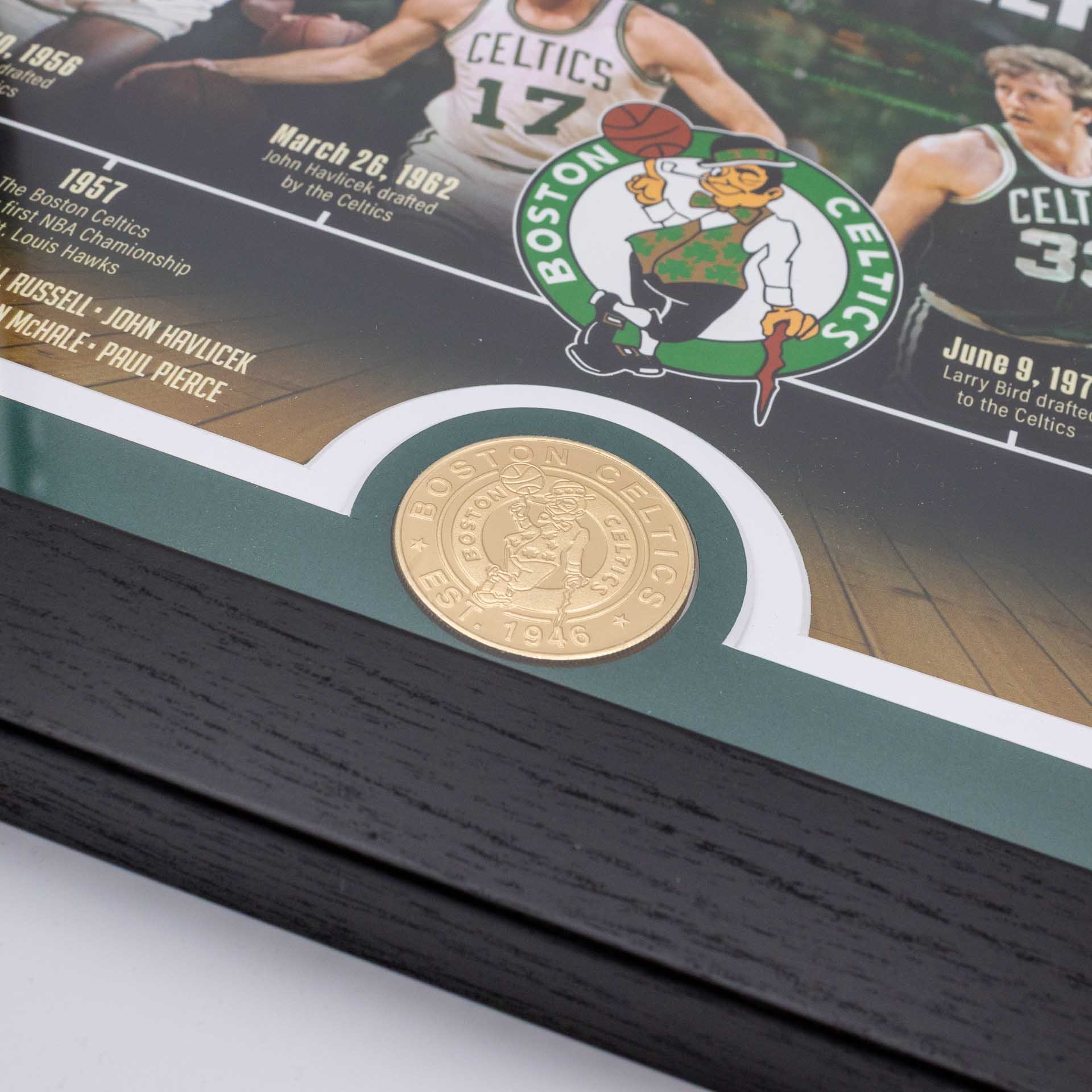 Boston Celtics Vintage Timeline Bronze Coin NBA Photo Frame