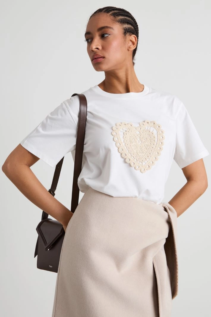 Embroidered T-shirt - WHITE