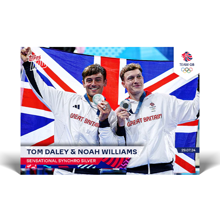 Tom Daley & Noah Williams - Sensational Synchro Silver - 2024 Team GB TOPPS NOW® Card 5