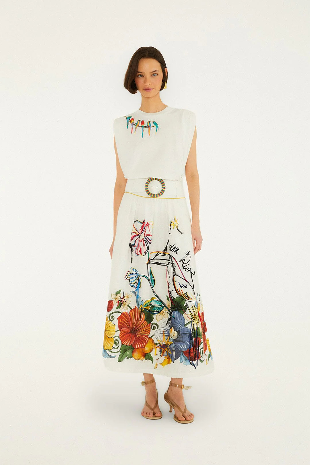 Off-White Tropi Embroidered Maxi Skirt