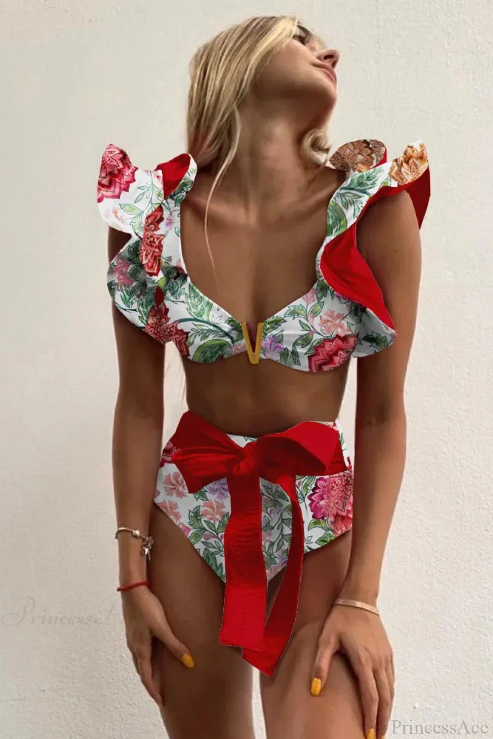 Print Push Up High Waist Bikini Set
