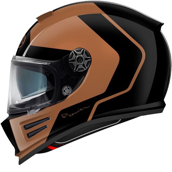 Premier COMMANDER GP Full Face Helmet - Black / BrownRef: PE0489