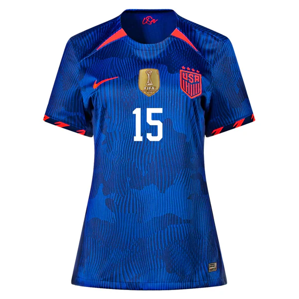 Womens United States Megan Rapinoe 4 Star Away Jersey 23/24 w/ 2019 World Cup Champion Patch (Hyper Royal/Loyal Blue)