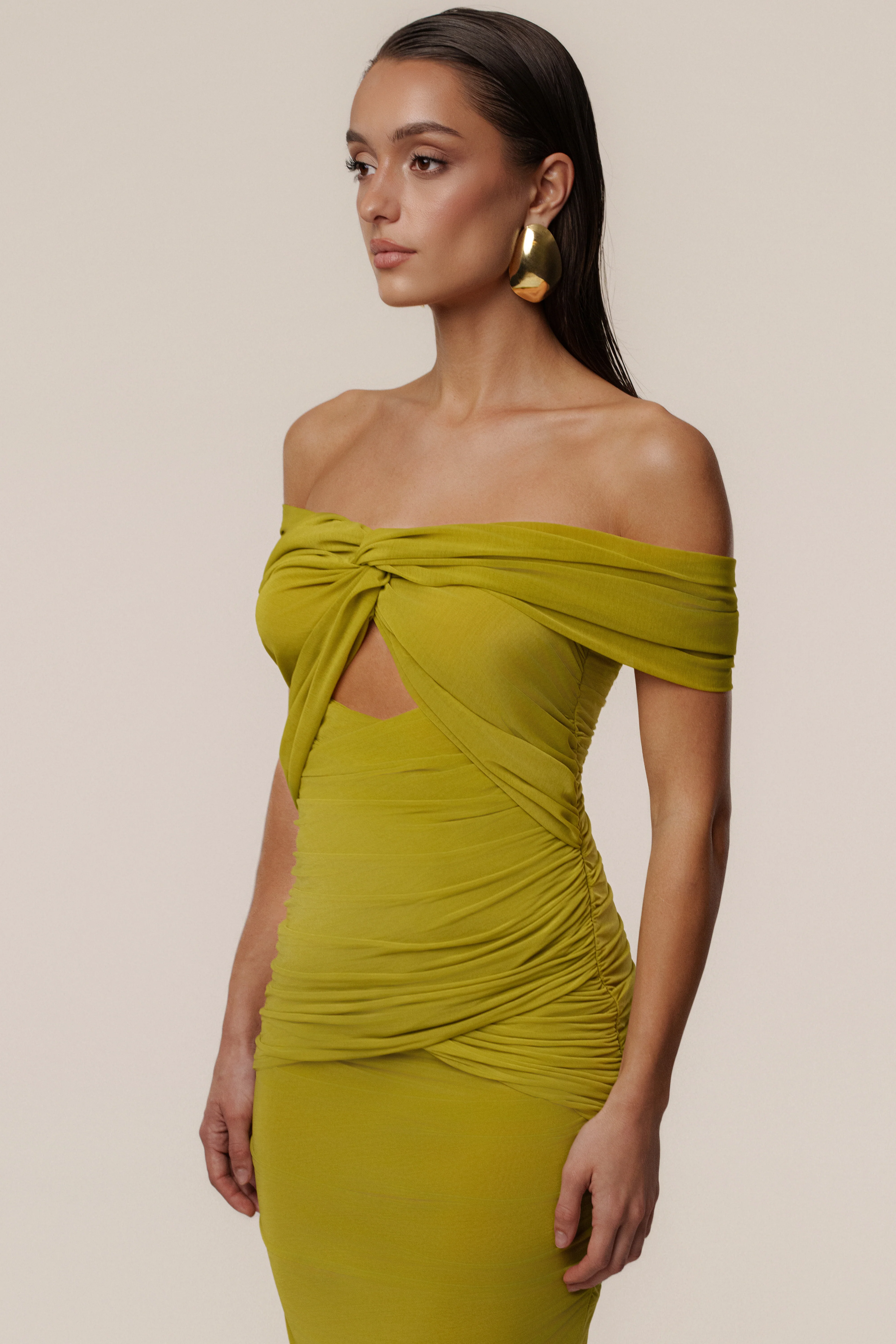 Moss Alessandra Off Shoulder Maxi Dress