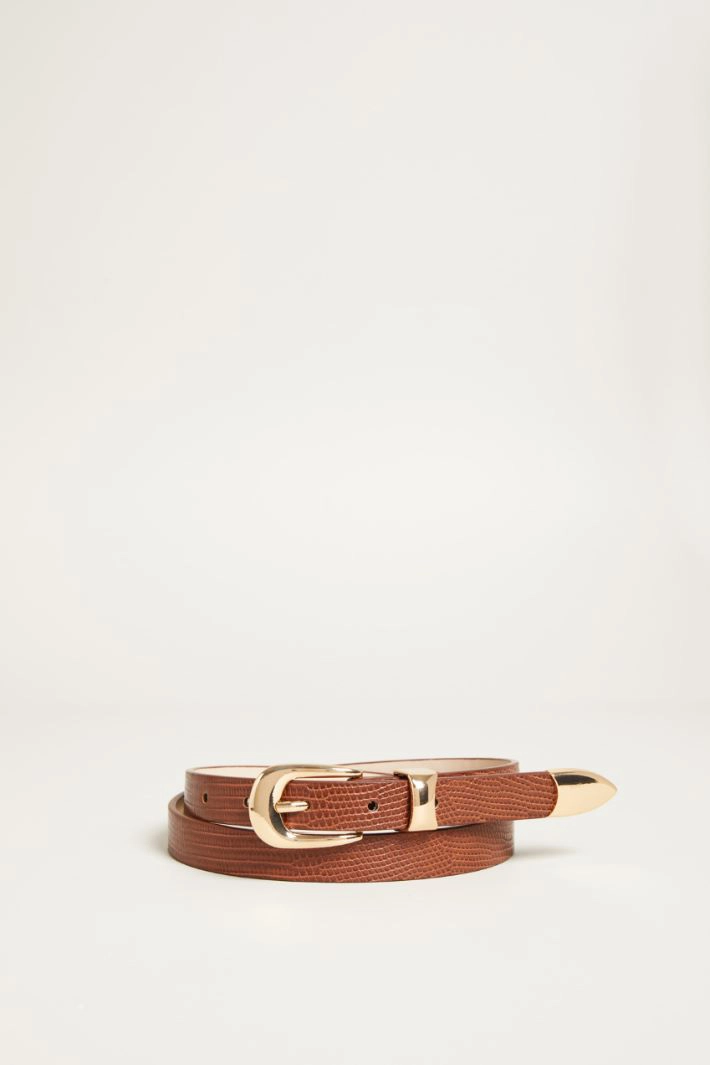 Croc print belt - LEATHER
