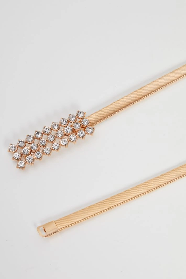 Elastic belt with stones - GOLD