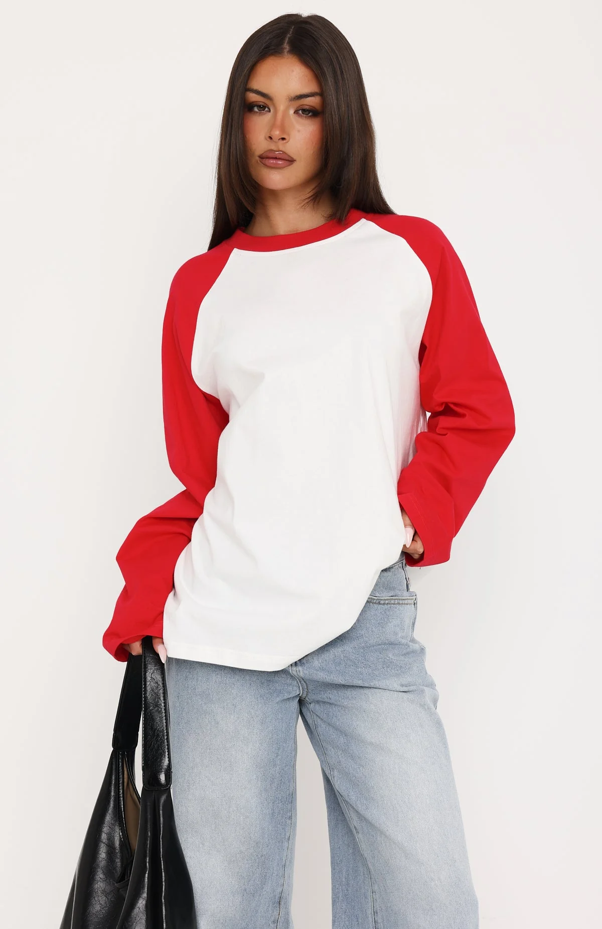 Take Her Out Long Sleeve Tee White/Red